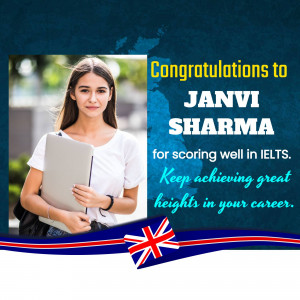 Janvi Sharma IELTS Success Social Media Post For Twitter