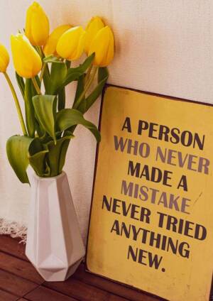 Yellow Tulips And Motivational Quote Poster For Facebook