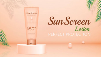 Sunscreen Lotion Product Shot Branding Post For Pinterest