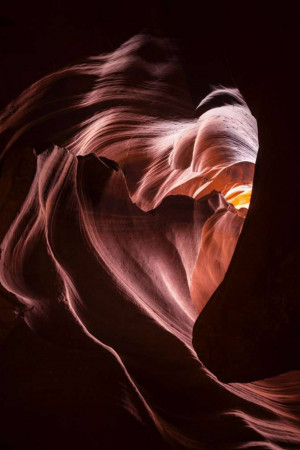 Abstract view of sandstone formations inside Antelope Canyon, Arizona