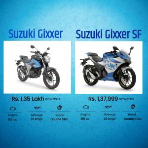 Suzuki Gixxer and Gixxer SF motorcycles comparison image