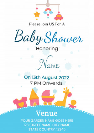 Baby Shower Invitation with cute illustrations