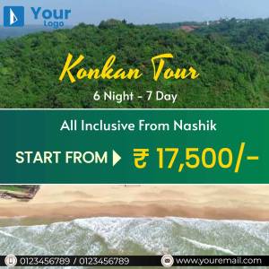 Konkan Tour advertisement with scenic view and pricing details