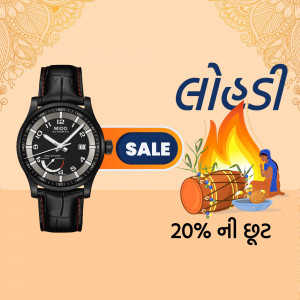MIDO Automatic Watch with Lohri Festival Background and Sale Offer