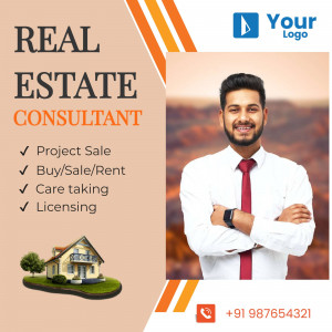 Real estate consultant portrait with services listed
