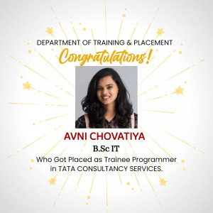 Congratulations Avni Chovatiya - TCS Placement Business Poster For Pinterest
