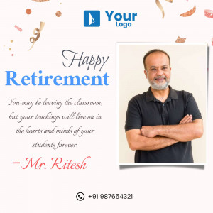 Retirement wishes for Mr. Ritesh, a teacher.