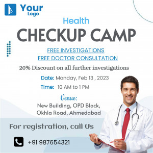 Health Checkup Camp Flyer with Doctor