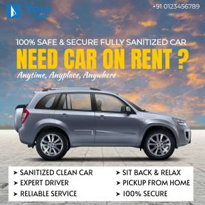 Rent A Safe & Sanitized Car Social Media Post For Threads