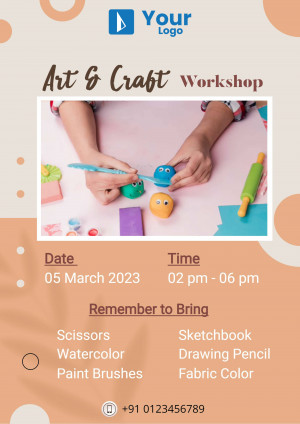 Flyer advertising an Art & Craft Workshop for kids