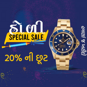 Gold Rolex Submariner watch on sale with 20% off