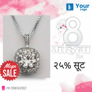 Diamond pendant necklace with Women's Day promotion