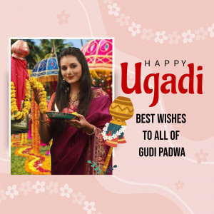 Happy Ugadi Gudi Padwa Wishes Marketing Image For Twitter