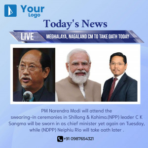 Image showing Prime Minister Narendra Modi with the Chief Ministers of Meghalaya and Nagaland.