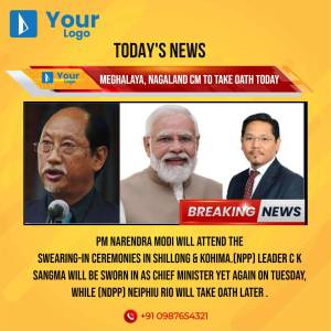 Image of Prime Minister Narendra Modi with Meghalaya and Nagaland Chief Minister candidates.