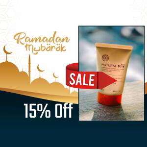 Ramadan Mubarak promotion for Natural Sun sunscreen with a 15% off sale.