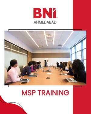 BNI Ahmedabad MSP Training session with professionals in a conference room