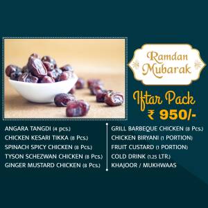 Ramadan Iftar Pack with dates and menu details