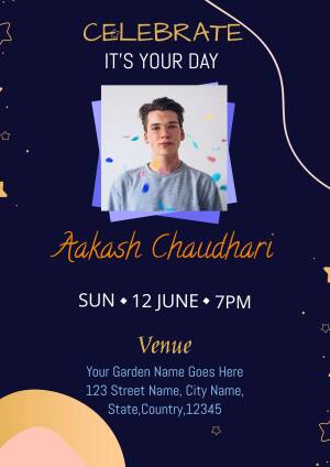 Birthday invitation for Aakash Chaudhari