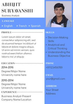 Professional profile of Abhijit Suryavanshi, a Business Analyst