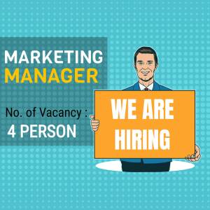 Marketing Manager Hiring Announcement Business Poster For Threads