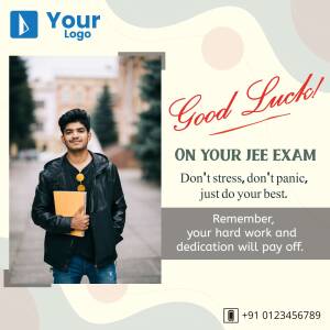 A student wishing good luck for the JEE exam