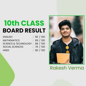 Image of a student's 10th class board result with a portrait of the student.