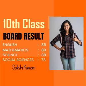 Image of Sakshi Kumari with her 10th class board exam results.