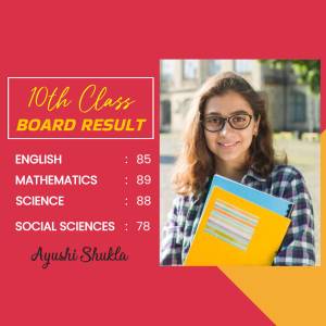 Image of Ayushi Shukla with her 10th class board exam results.