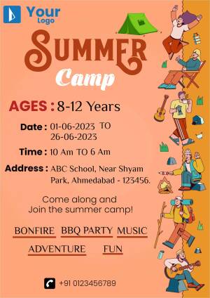 Summer Camp Flyer with details for ages 8-12