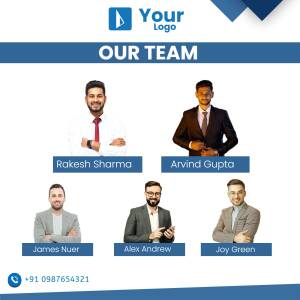 Image of a team of five professionals with their names and contact information.