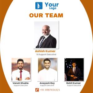 Image of four support executives - Ashish Kumar, Vansh Shukla, Anayesh Roy, and Rohit Kumar.