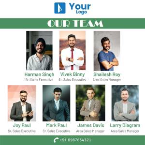Image of the sales team with names and designations