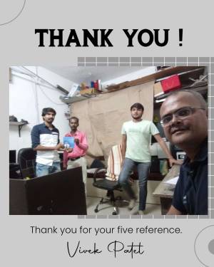 Group photo of team members with a thank you message.
