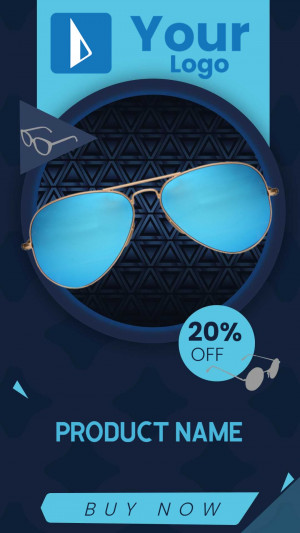 Advertisement for sunglasses with a 20% off discount.