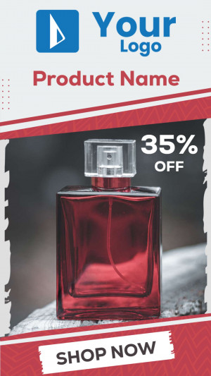 Advertisement for a perfume with a 35% discount