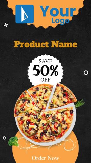 Pizza with 50% off discount offer