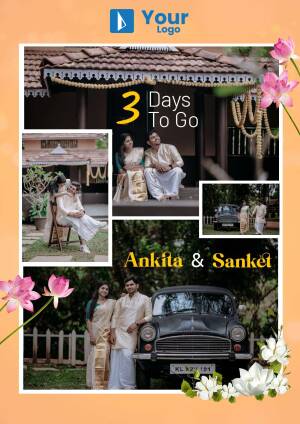Wedding countdown collage featuring Ankita and Sanket