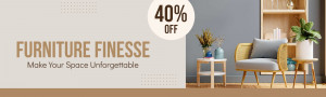 Interior design promotion with 40% off furniture