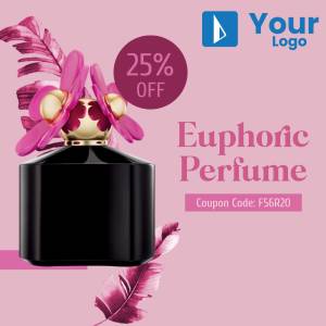Promotional image for Euphoric Perfume with a 25% off coupon.