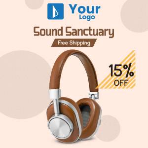 Headphones with a 15% off promotion and free shipping