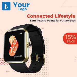 Smartwatch with reward points offer and 15% discount