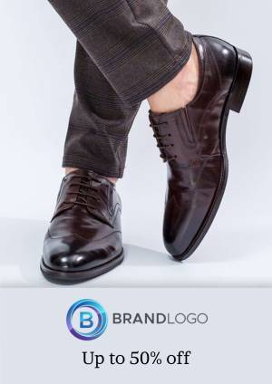 Close-up of a man wearing polished brown leather dress shoes