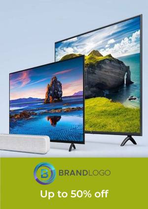 Two modern flat-screen TVs with a soundbar, displaying vibrant landscape scenes.