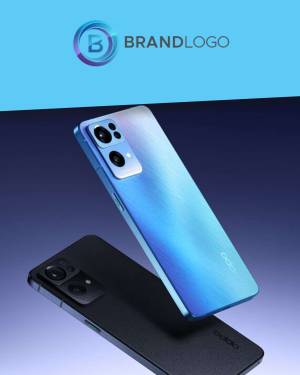 Close-up of Oppo Reno series smartphones in blue and black