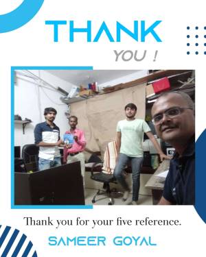 Group photo with a 'Thank You' message and a reference to Sameer Goyal.