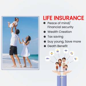 Family enjoying time at the beach with life insurance benefits highlighted