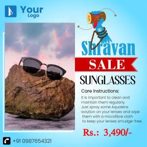 Shravan Sale - Sunglasses on a rock with a Lord Shiva illustration