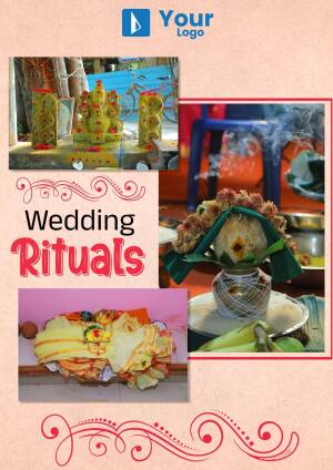 Collage of traditional Indian wedding rituals and offerings