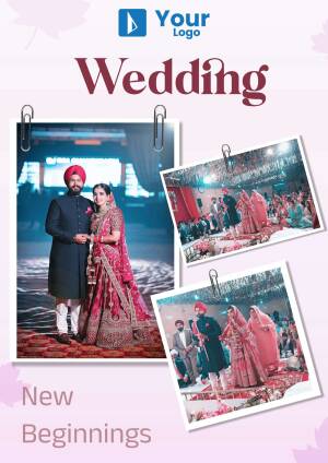 Wedding invitation with photos of the couple